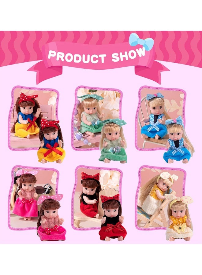 SUZZ 6pcs Mini Dolls Gift Set-Fashion Girl Doll Collection, 6 Unique Stylable Hair Dolls with Rotatable Limbs and Cute Outfits | Collectible Toy Gift for Kids - Image 5